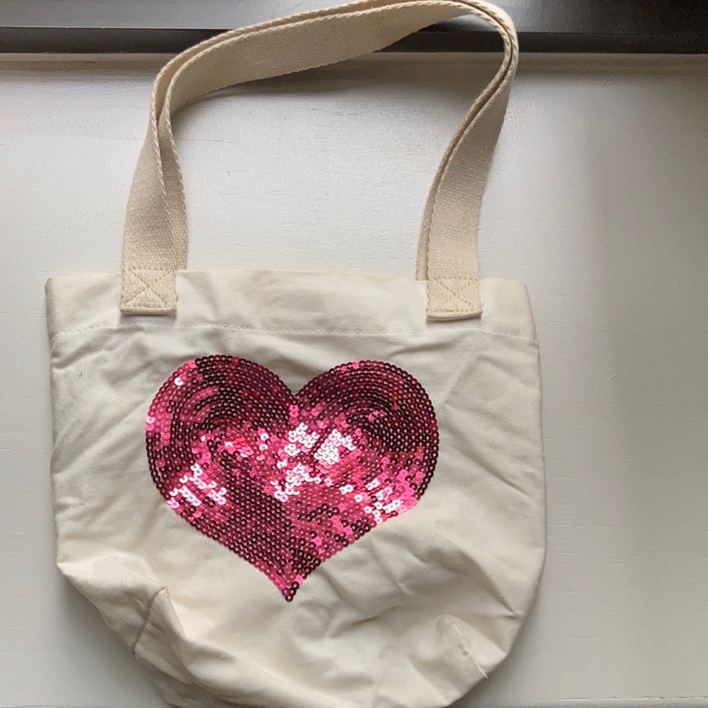 Pink sequin small tote bag